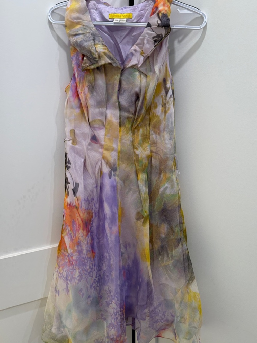 Flores & Flores Lavender Multiwatercolor Chiffon Formal Dress